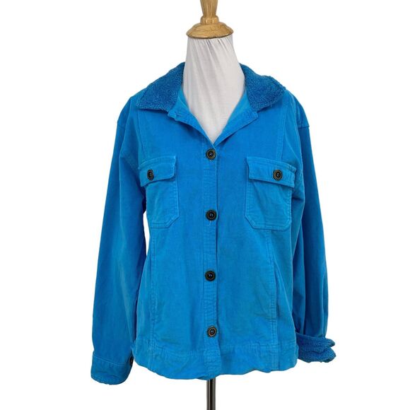 Fresh Produce Jacket Womens L Large Cookie Monster Faux Fur Collar Flip Cuffs - Picture 1 of 11